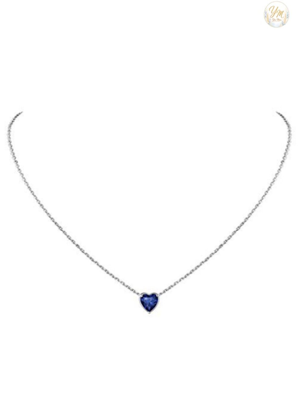 Sterling Silver Heart Birthstone Pendant Necklace with Cubic Zirconia